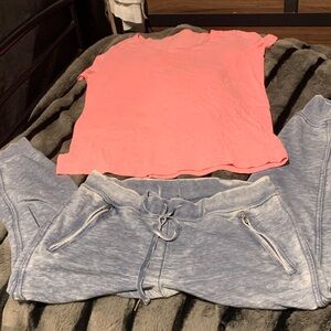 #324  Pink and Gray Jogger Set S/p